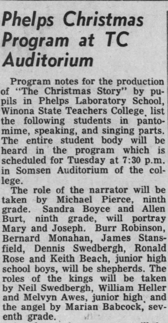 Clipping from The Winona Daily News
